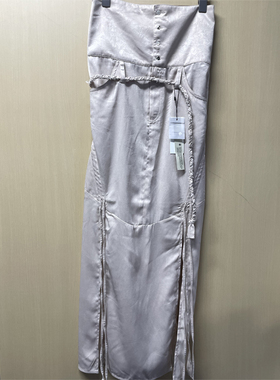 SCULPTOR 早秋高腰复古翻腰折边裹身鱼尾半身裙女开叉中长裙