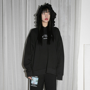 卫衣女宽松休闲百搭上衣 花边连帽圆领长袖 CLUT STUDIO