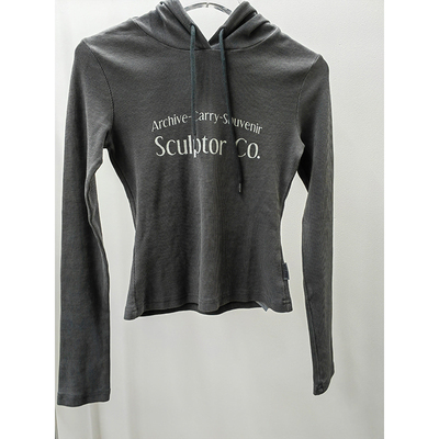 SCULPTOR 经典款字母印花修身连帽衫长袖T恤女春秋上衣外套