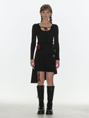 CRANK 韩国设计师品牌正品 活动价 24春玫瑰花不规则褶皱中裙