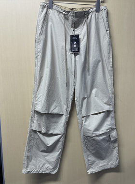 SCULPTOR 早春亮面明线抽绳美式伞兵裤工装裤女春夏休闲阔腿裤