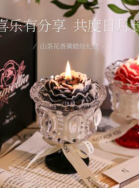 守幸法式黑山茶花摆件ins