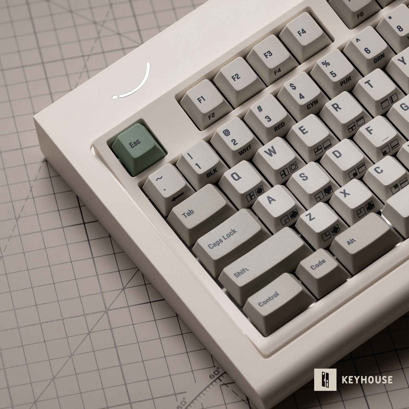 9009C64复古白键帽侧刻C64图片