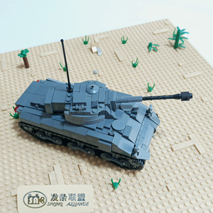 二战军事英美谢尔曼坦克战车萤火虫MOC积木模型玩具摆件纸质图纸