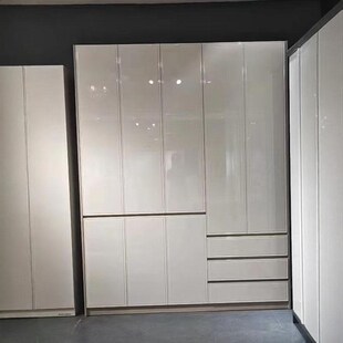 亮烤漆5门6门衣柜家用卧室大衣橱免拉手分段式 大容量储物收纳柜子