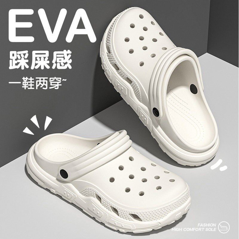 手术室专用洞洞鞋男款2025新款夏季外穿防滑透气带后跟凉拖鞋女士