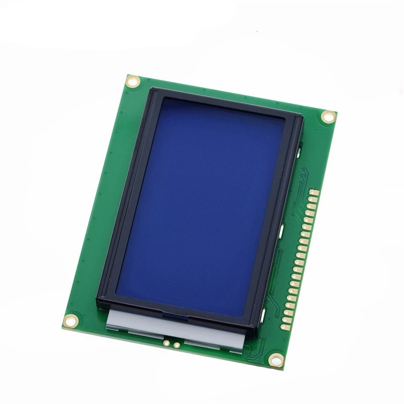 蓝屏黄绿色 LCD12864显示液晶屏 带中文字库 J带背光12864-3.3V5