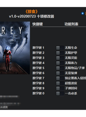 掠食修改器支持正版steam联机辅助科技工具不含游