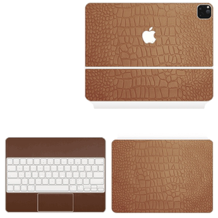 适用苹果2024款iPadPro11贴纸12.9/13寸妙控键盘保护膜air6鳄鱼纹10.9键盘式智能双面夹皮革贴膜5代4外壳皮套