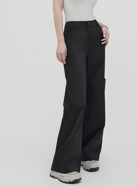 北拉子丨落月光丨纯棉工装阔腿长裤BDB1BK032