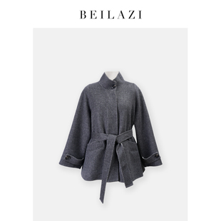界外双生 北拉子 羊毛羊绒毛呢大衣BDC3TW338 米儿甄选