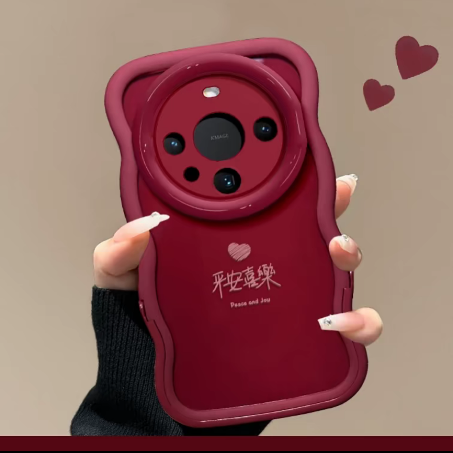 平安喜乐双支架适用华为mate60手机壳新款简约高级感mate70/mate50外壳硅胶防摔卡通可爱mate60Pro手机套女款