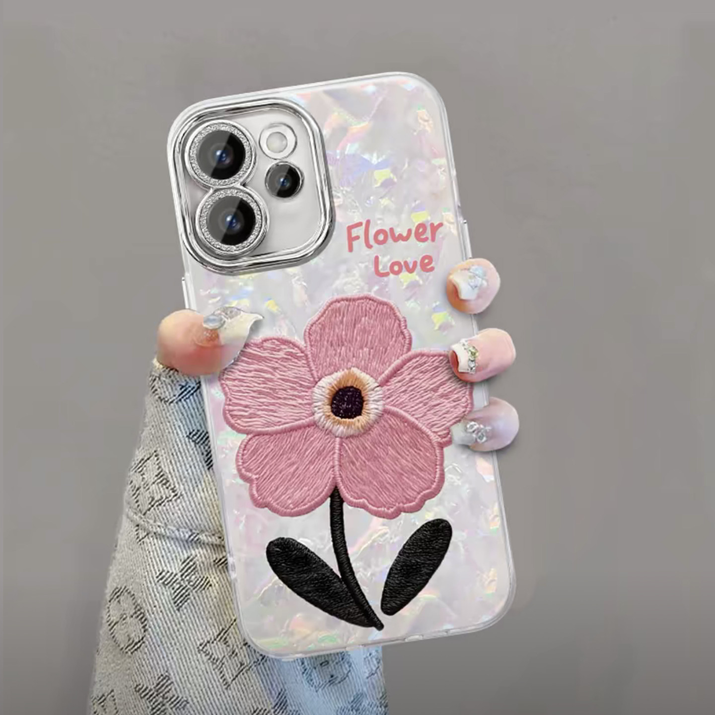 粉色好的贝壳纹适用OPPOReno15手机壳新款简约小清新Reno13/Reno12外壳硅胶防摔全包镜头膜Reno15Pro手机套女