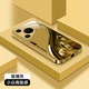 p50轻奢耐看高档全包耐磨pura80Pro金色来财保护壳男款 福瑞生肖电镀金玻璃壳适用华为pura70手机壳新款 p60
