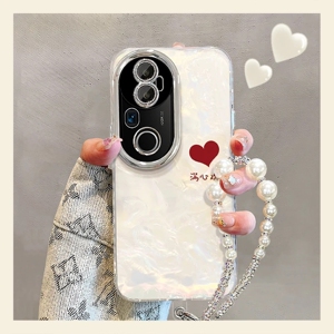 满心欢喜贝壳纹适用vivos50手机壳新款简约vivos30/s20外壳硅胶防摔带手链网红小清新s50promini手机套女款