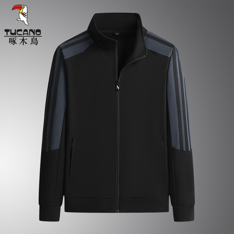 啄木鸟卫衣男春秋立领开衫夹克