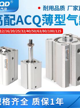 ACQ20/25/32/40气缸可调小型气动薄型ACQW方形伸缩5-10-15-30SB
