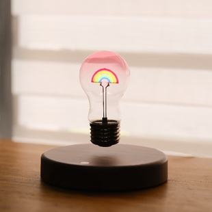 磁悬浮彩虹灯泡小夜灯氛围灯家居桌面摆件台灯520礼物拾亿光年