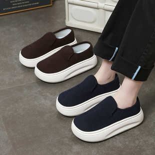 男女春夏吸汗亚麻底老北京布鞋增高厚底防滑百搭单鞋踩屎感一脚