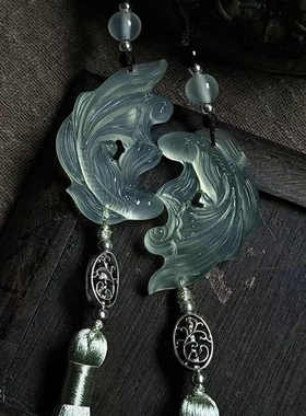 双鱼玉佩挂件闺蜜信物姐妹一对新中国风吊坠项链古风配饰一人一半