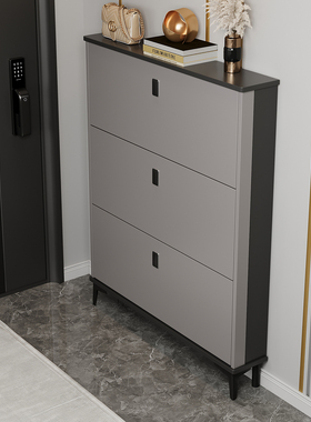 鞋柜门口家用一体靠墙收纳柜入户门窄小新款超薄2025门外走廊楼道