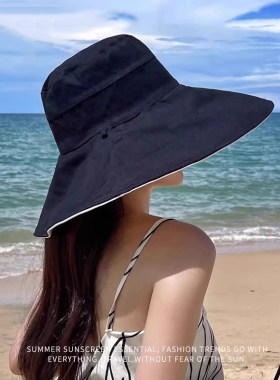 双面渔夫帽大帽檐女款2025新款夏季显脸小出游防晒太阳帽遮阳帽子
