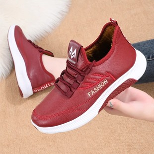 冬季老北京二棉鞋女款加绒保暖奶奶鞋皮面防水防滑中老年妈妈棉靴