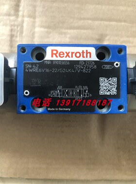 力士乐比例阀4WRE6V16-22/G24K4/V-822 R901036556德国产原装机械