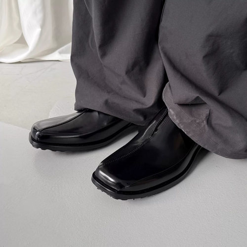 NO LOGO【首发一开】通勤风一脚蹬套脚正装皮鞋男商务增高乐福鞋