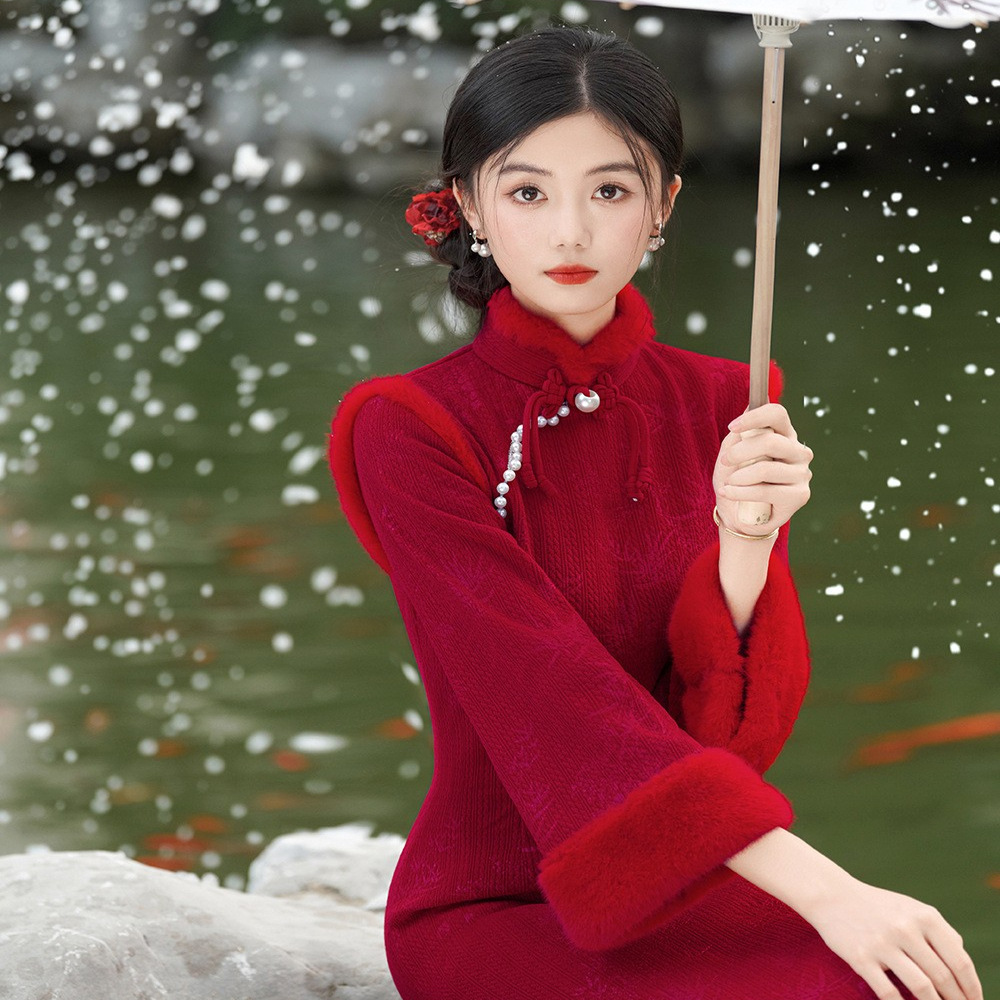 新中式旗袍2025新款冬季敬酒服
