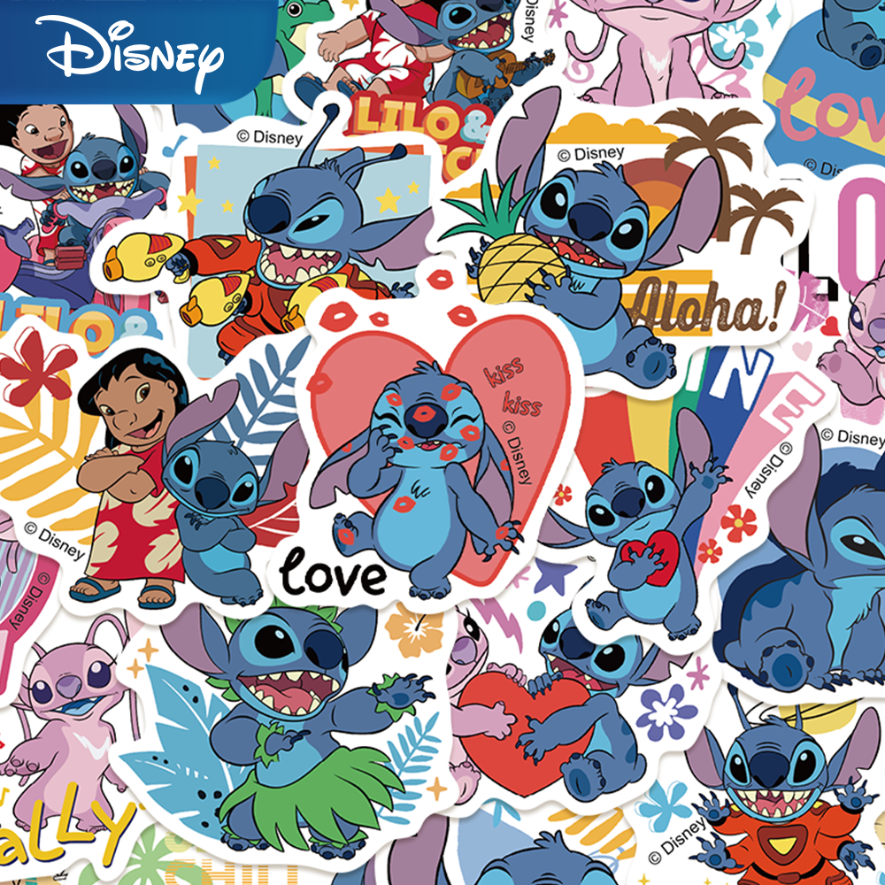50张迪士尼史迪仔贴纸卡通可爱装饰行李箱吉他笔记本电脑防水贴画,3C数码配件,笔记本个性小贴纸,淘宝优惠券,粉丝福利购,淘宝优惠卷