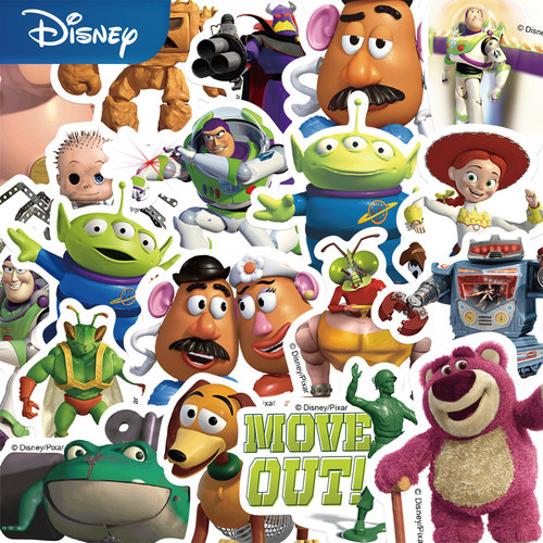 50张迪士尼3D玩具总动员贴纸装饰吉他行李箱水杯手账DIY防水贴画