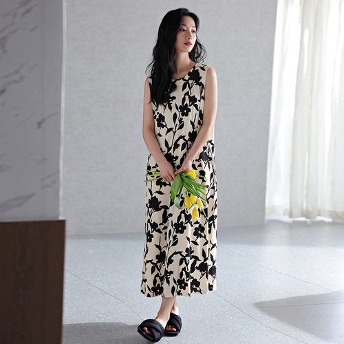优可丝RC莫代尔带胸垫睡裙女背心长款连衣裙夏季薄款可外穿少女