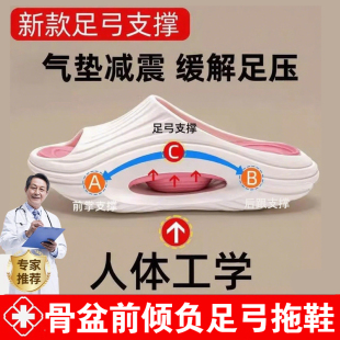 负足弓拖鞋跟负鞋骨盆前倾腰椎矫正厚底室内足弓支撑凉拖鞋外穿