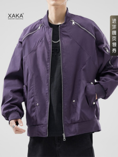 XAKA2024美式高街工装夹克男夹棉棒球服领飞行员潮流春秋休闲外套