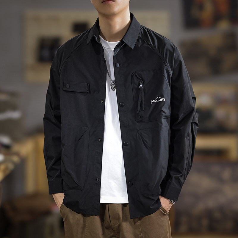 2026新款春季休闲工装夹克男美式爆款衬衫上衣大码多口袋男款外套