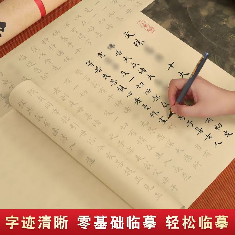 文殊菩萨心咒抄写十大愿发愿经学习进步静心小楷佛像描金画像册