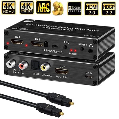 HDMI 2.0 audio extractor splitter 4K HDMI SPDIF HDMI 2.0b S