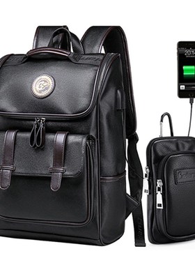 LIELANG Backpack Men Leather School Backpack Bag For Colleg