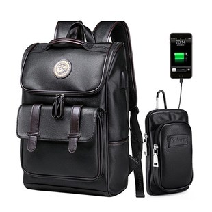 LIELANG Backpack Men Leather School Backpack Bag For Colleg
