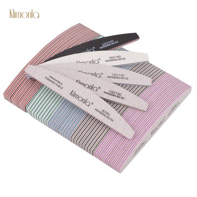 10Pcs nail Half Moon nailfile 80/100/150/240 Grit Nail Tool