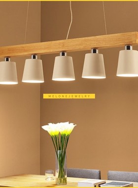 Oak Wood White Chandelier Ceiling Lamp Fixture Modern Nordic
