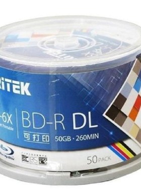 10 Pieces 50GB BD-R 2-8X Speed Ritek Printable Bluray DL dou