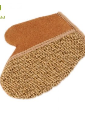 1 PC  Flax Shower Glove Body Massage Back Scrub Exfoliating