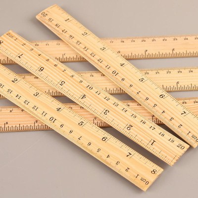 Wooden Ruler 15cm 20cm 30cm Double Sided Metric Rule Precisi