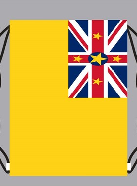 Drawstring Backpack Bag with Niue Flag Small Backpack Print