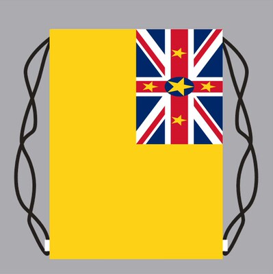 Drawstring Backpack Bag with Niue Flag Small Backpack Print