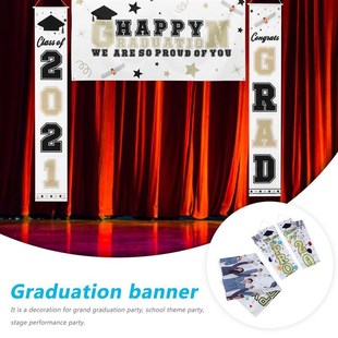 1 Set Of 3Pcs Graduation Door Banner Chic Graduation Party P