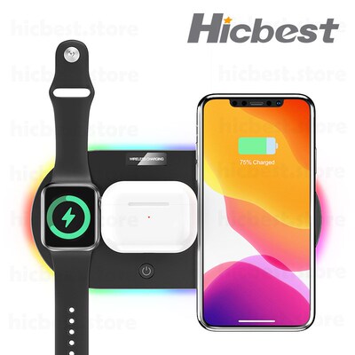 15W 3in1 Wireless Charger Pad 4 in 1 Wireless Charging Indu