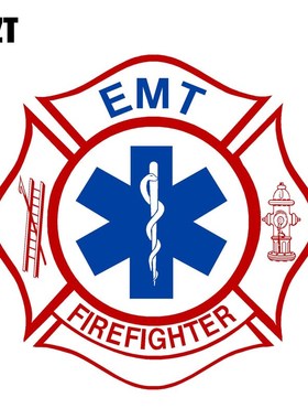 YJZT 14.5CM*14.5CM Funny EMT Firefigher Various Car Sticker